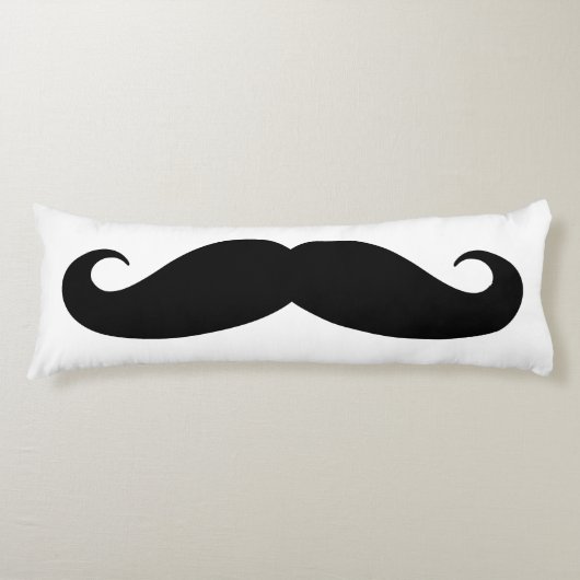Funny black mustache, aangepast slaapkamerbed deco lichaamskussen (Voorkant)