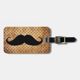 Funny Black Mustache Bagagelabel