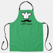 Funny black mustache BBQ chef schort mannen (Voorkant)