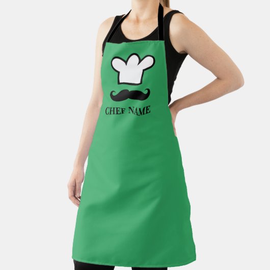Funny black mustache BBQ chef schort mannen (Insitu)