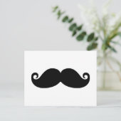 Funny  Black Mustache Briefkaart (Staand voorkant)