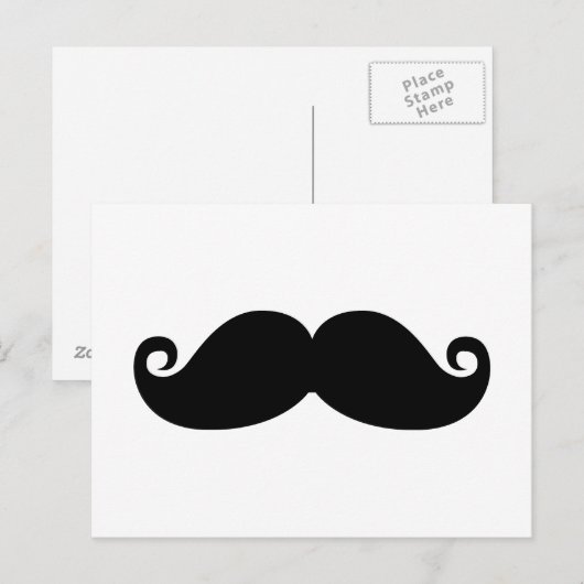 Funny  Black Mustache Briefkaart (Voorkant / Achterkant)