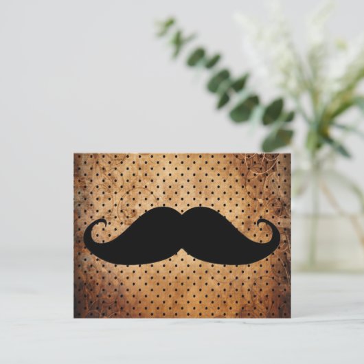 Funny Black Mustache Briefkaart (Staand voorkant)