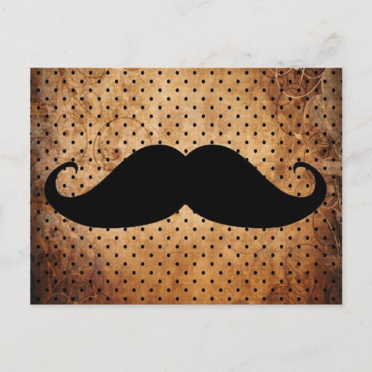 Funny Black Mustache Briefkaart (Voorkant)