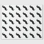Funny Black Mustache Cadeaupapier (Vlak)
