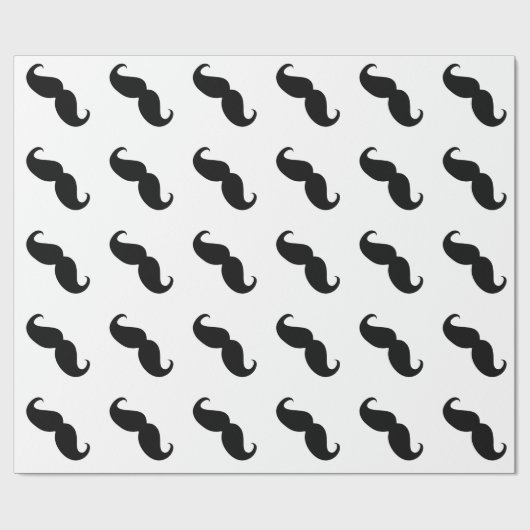 Funny Black Mustache Cadeaupapier (Vlak)