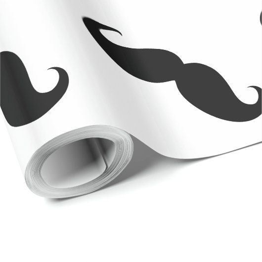 Funny Black Mustache Cadeaupapier (Rol Hoek)