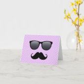 Funny Black Mustache en bril Kaart (Gele Bloem)