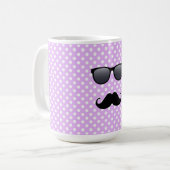 Funny Black Mustache en bril Koffiemok (Voorkant links)