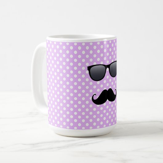 Funny Black Mustache en bril Koffiemok (Voorkant links)