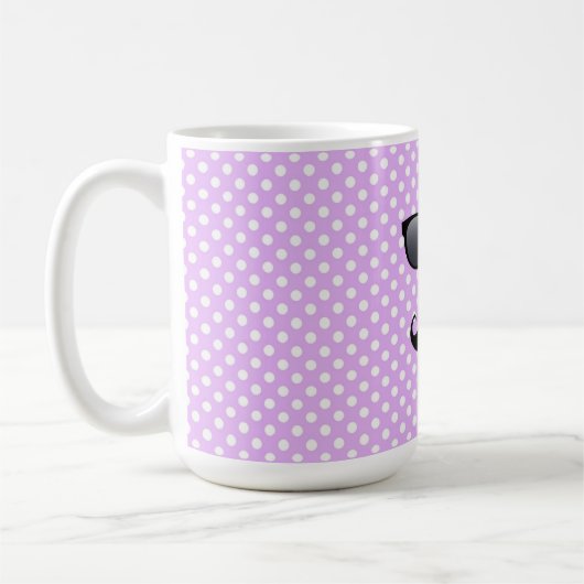 Funny Black Mustache en bril Koffiemok (Links)