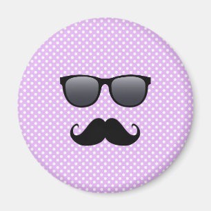 Funny Black Mustache en bril Magneet