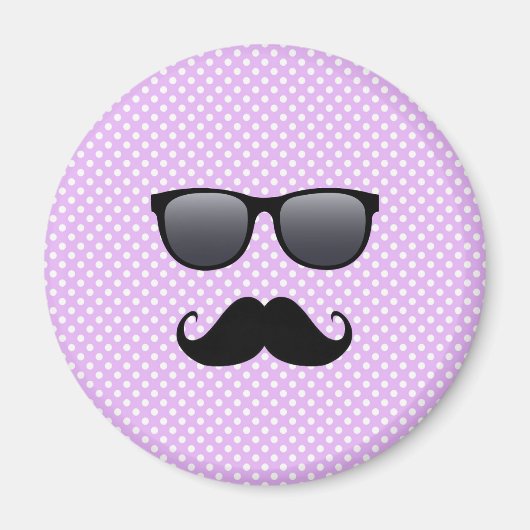 Funny Black Mustache en bril Magneet (Voorkant)