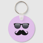 Funny Black Mustache en bril Sleutelhanger (Voorkant)