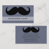Funny Black Mustache en Plain Grey Visitekaartje (Voorkant / Achterkant)