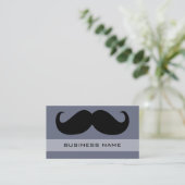Funny Black Mustache en Plain Grey Visitekaartje (Staand voorkant)