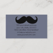 Funny Black Mustache en Plain Grey Visitekaartje (Achterkant)
