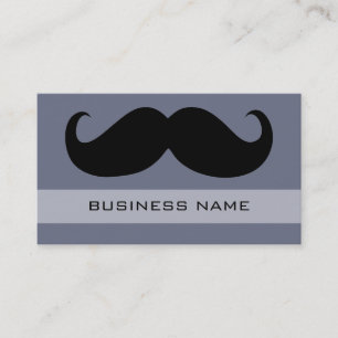 Funny Black Mustache en Plain Grey Visitekaartje