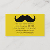 Funny Black Mustache en Plain Yellow Visitekaartje (Achterkant)