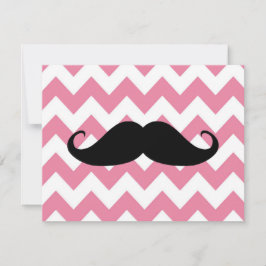 Funny Black Mustache en Roze Chevron Pattern
