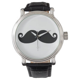 Funny  Black Mustache Horloge