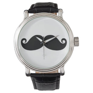 Funny  Black Mustache Horloge