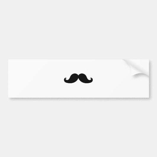 Funny Black Mustache Humor Bumpersticker (Voorkant)