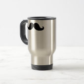Funny Black Mustache Humor Reisbeker (Voorkant links)