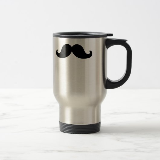 Funny Black Mustache Humor Reisbeker (Rechts)