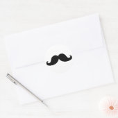 Funny Black Mustache Humor Ronde Sticker (Envelop)