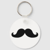 Funny Black Mustache Humor Sleutelhanger (Voorkant)
