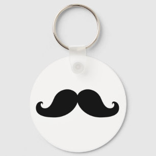 Funny Black Mustache Humor Sleutelhanger