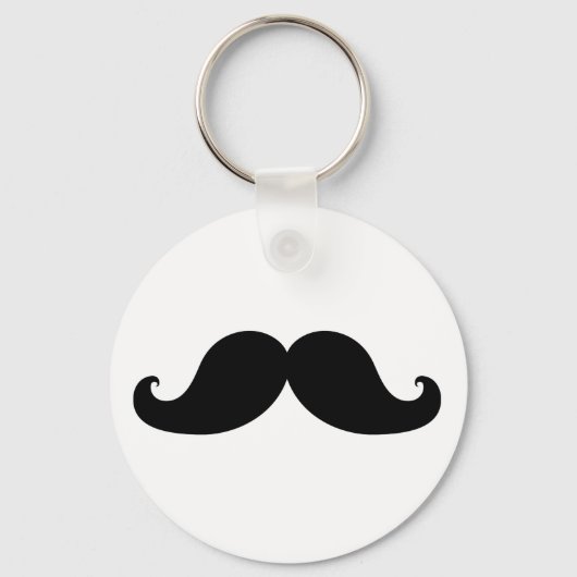 Funny Black Mustache Humor Sleutelhanger (Voorkant)