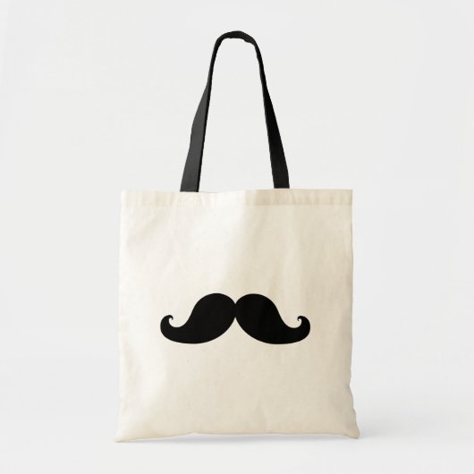 Funny Black Mustache Humor Tote Bag (Voorkant)