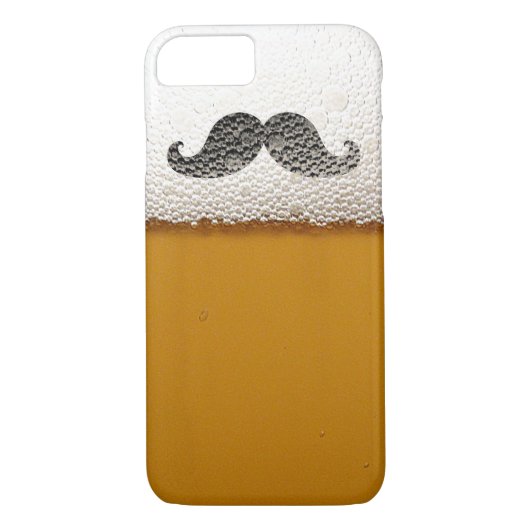 Funny Black Mustache in Beer Foam Case-Mate iPhone Case (Achterkant)