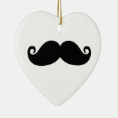 Funny  Black Mustache Keramisch Ornament (Rechts)