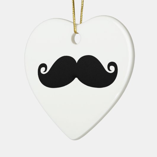 Funny  Black Mustache Keramisch Ornament (Links)