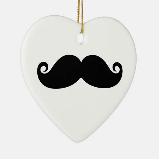 Funny  Black Mustache Keramisch Ornament (Rechts)