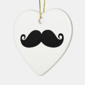 Funny  Black Mustache Keramisch Ornament (Links)