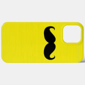 Funny Black Mustache op gele achtergrond Case-Mate iPhone Case (Achterkant (horizontaal))