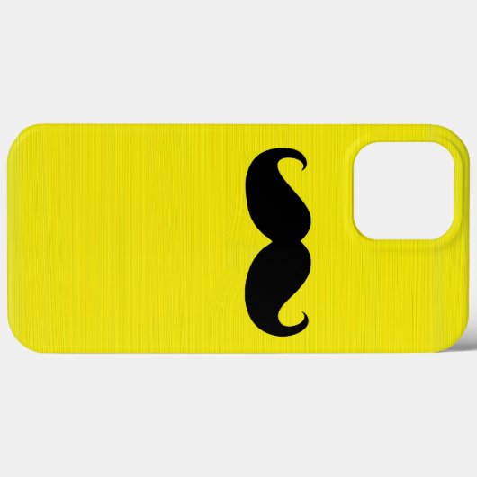 Funny Black Mustache op gele achtergrond Case-Mate iPhone Case (Achterkant (horizontaal))