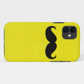 Funny Black Mustache op gele achtergrond Case-Mate iPhone Case (Achterkant (horizontaal))