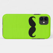Funny Black Mustache op gele groene achtergrond Case-Mate iPhone Case (Achterkant (horizontaal))