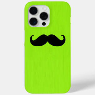 Funny Black Mustache op gele groene achtergrond iPhone 15 Pro Max Hoesje