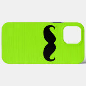 Funny Black Mustache op gele groene achtergrond Case-Mate iPhone Case (Achterkant (horizontaal))