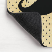 Funny Black Mustache op  gele pokadots Muismat (Hoek)