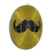 Funny Black Mustache op Metal Gold-achtergrond Dartbord (Voorkant Links)