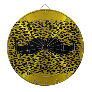 Funny Black Mustache op Metal Gold-achtergrond Dartbord