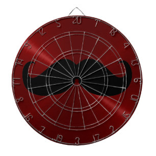 Funny Black Mustache op Metal Red-achtergrond Dartbord