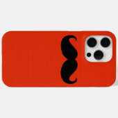 Funny Black Mustache op Oranje rode achtergrond Case-Mate iPhone Case (Achterkant (horizontaal))